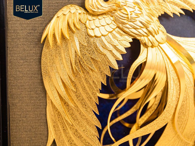 Tranh Phượng Hoàng Mạ Vàng 24k 24×35 cm